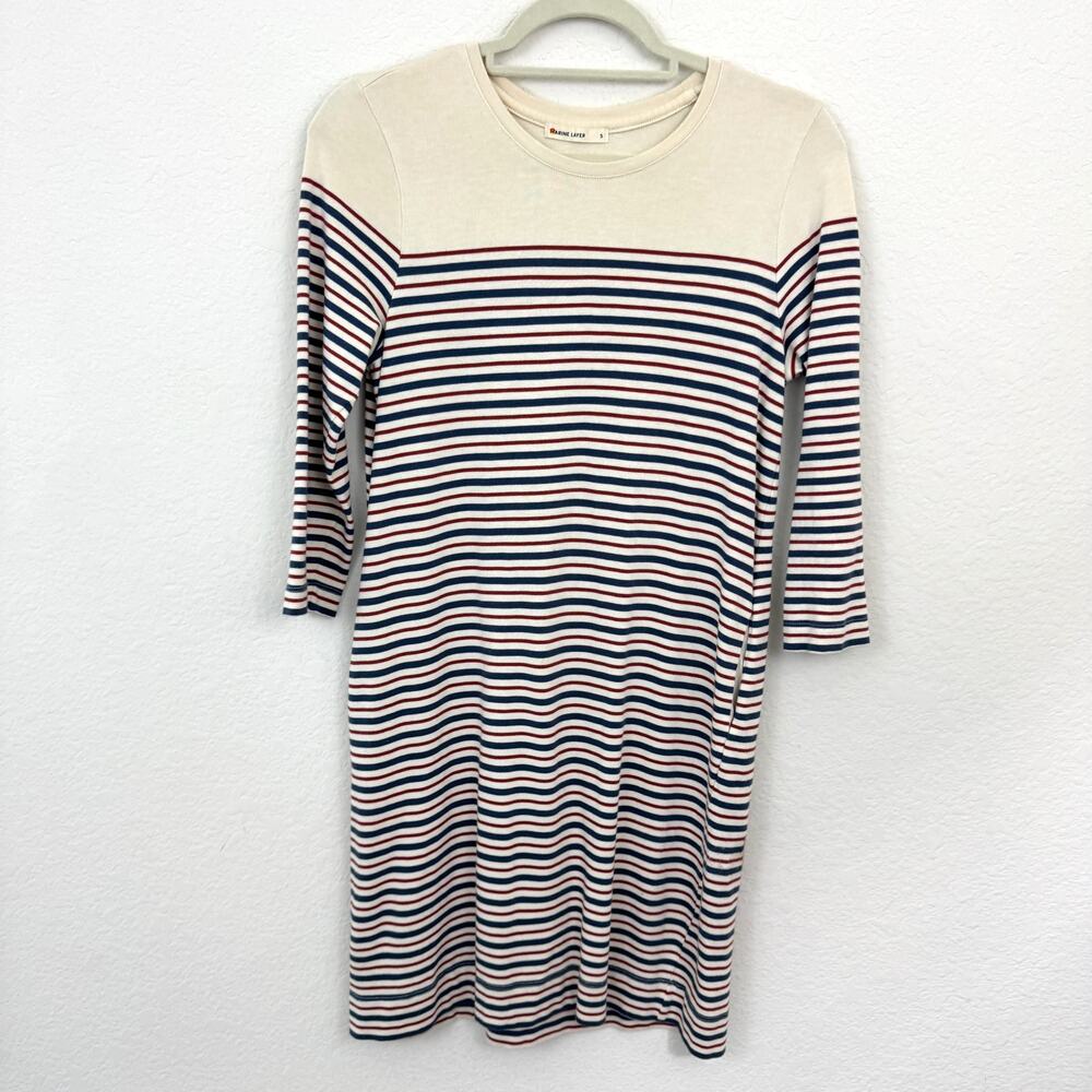Marine Layer Womens April Dress Size S Mini Stripe Cotton Modal Patriotic